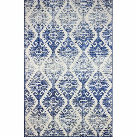 BASHIAN 3 ft. 6 in. x 5 ft. 6 in. Mayfair Collection Polypropylene Power Loom Area Rug Ivy & Blue M147-IVBL-4X6-MR612